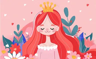 粉色鲜花女生节妇女节浪漫唯美插画背景