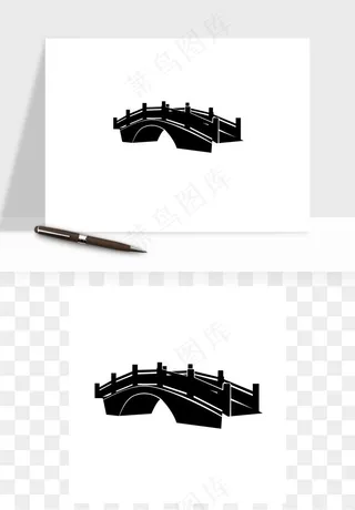拱桥剪影矢量