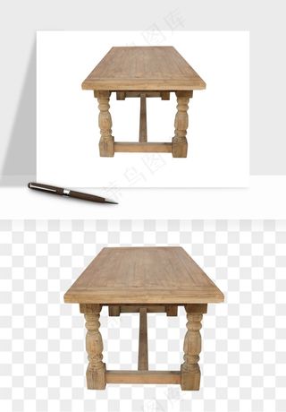 中式长椅长桌木桌png免抠