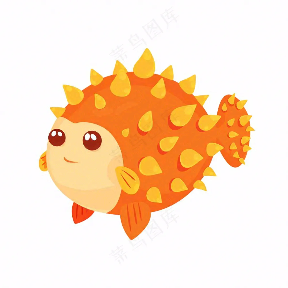 海洋鱼类海鲜卡通插画免抠