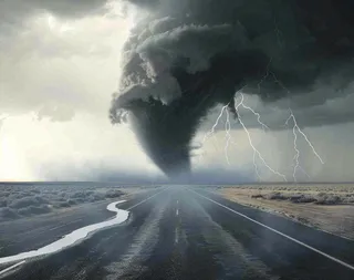 龙卷风自然灾害天气背景