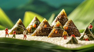 端午节，微观摄影 ，粽子