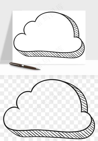 卡通云朵多云天气png免抠