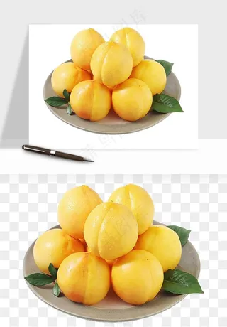 桃子油桃黄桃水果png免抠