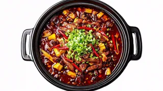 香辣麻辣鸡肉红油美食摄影图免抠