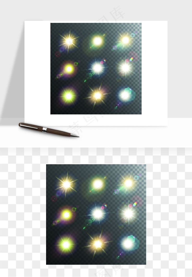 白光点光星光光效矢量png免抠