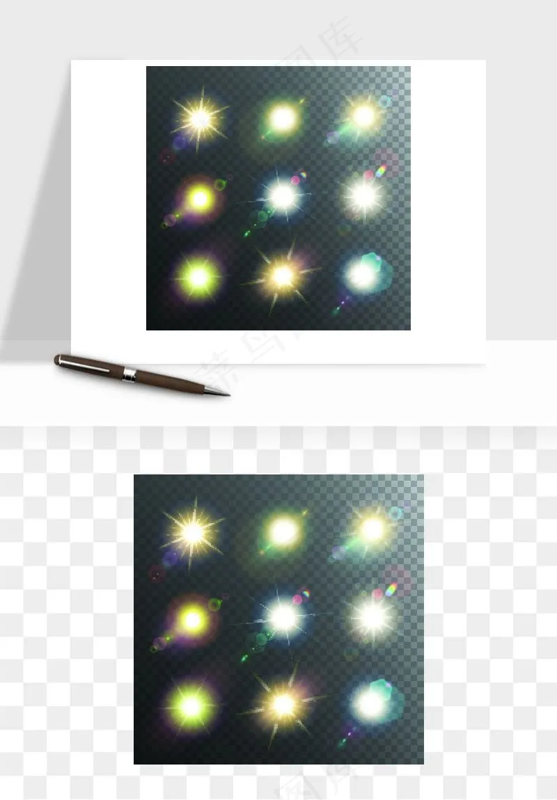 白光点光星光光效矢量png免抠