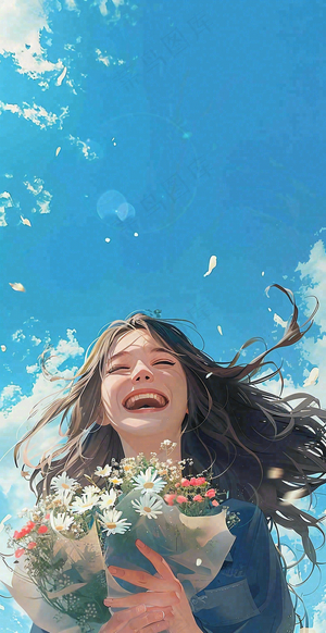 学生毕业季考试青春插画背景