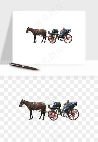 复古马车欧式png免抠