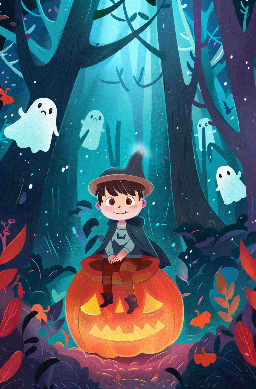 万圣节南瓜灯捣蛋恐怖背景