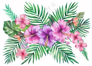 花艺插画植物花朵水彩免抠