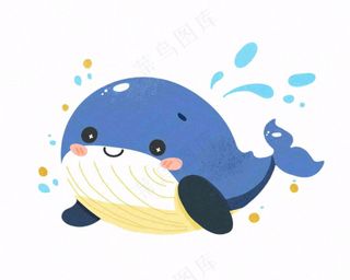 海豚海洋生物动物卡通插画免抠
