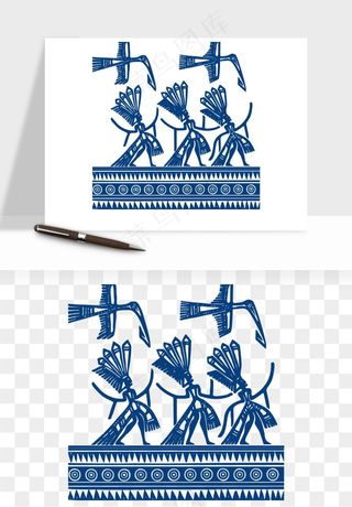 青花瓷花纹花卉图案png免抠