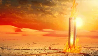 高温预警炎热背景