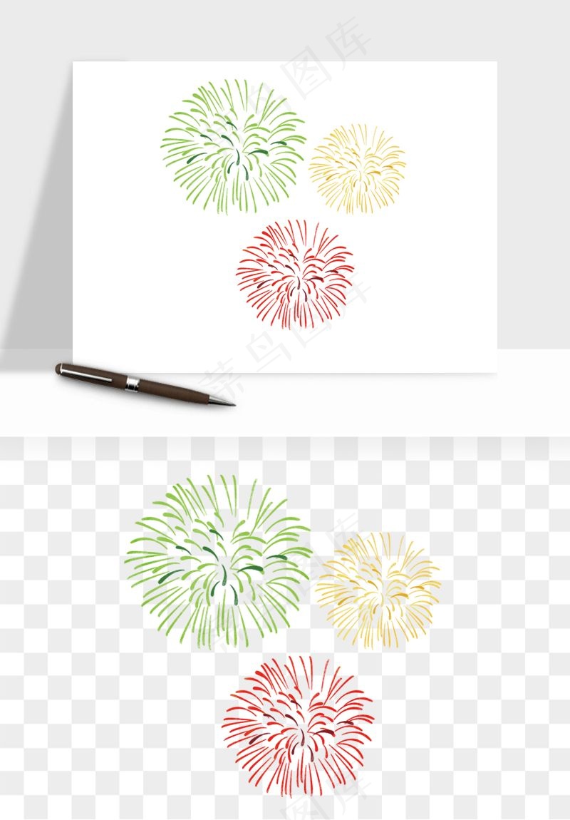 卡通烟花烟火礼花png免抠