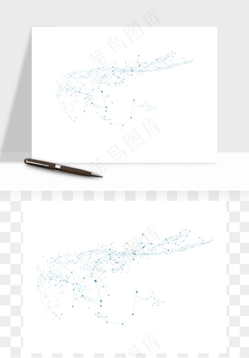 科技几何点线数字装饰png免抠