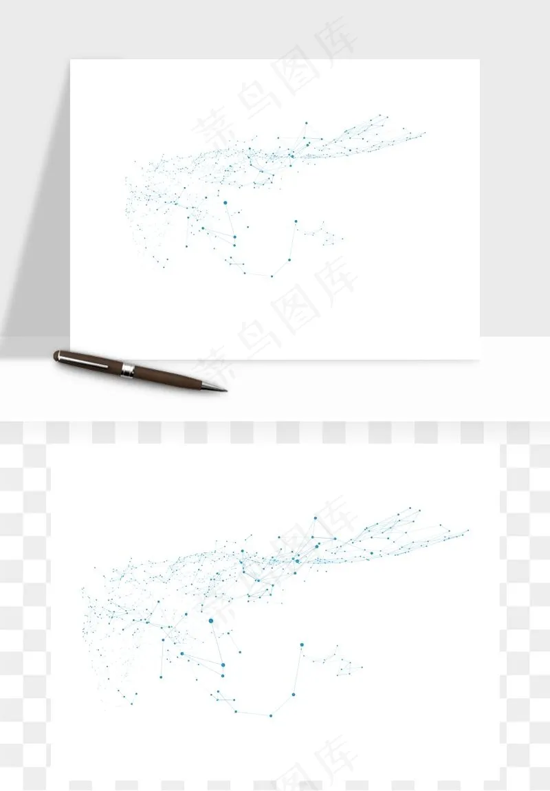 科技几何点线数字装饰png免抠