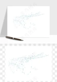 科技几何点线数字装饰png免抠