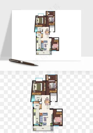 楼盘户型建筑图png免抠