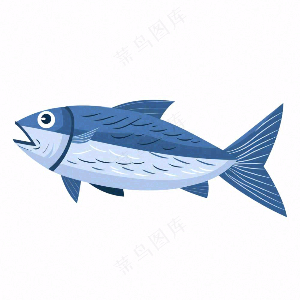 海洋鱼类海鲜卡通插画免抠