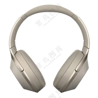 米白色正面头戴式耳机样机 米白色正面头戴式耳机样机