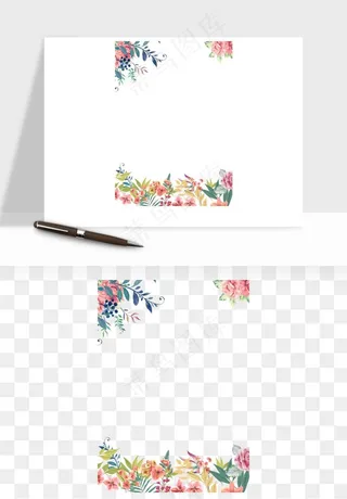 植物花卉边框装饰png免抠