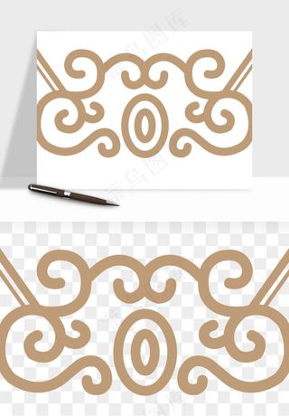 中式边框花纹图案png免抠