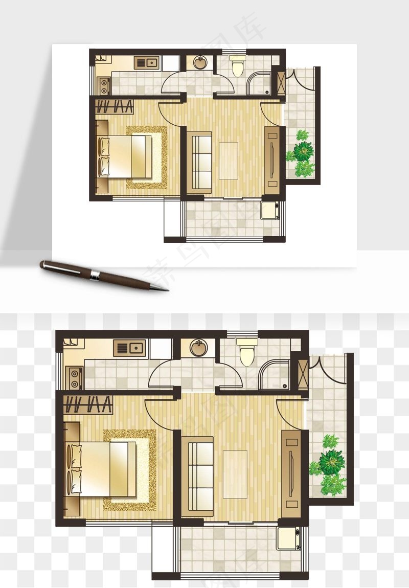 楼盘户型建筑图png免抠