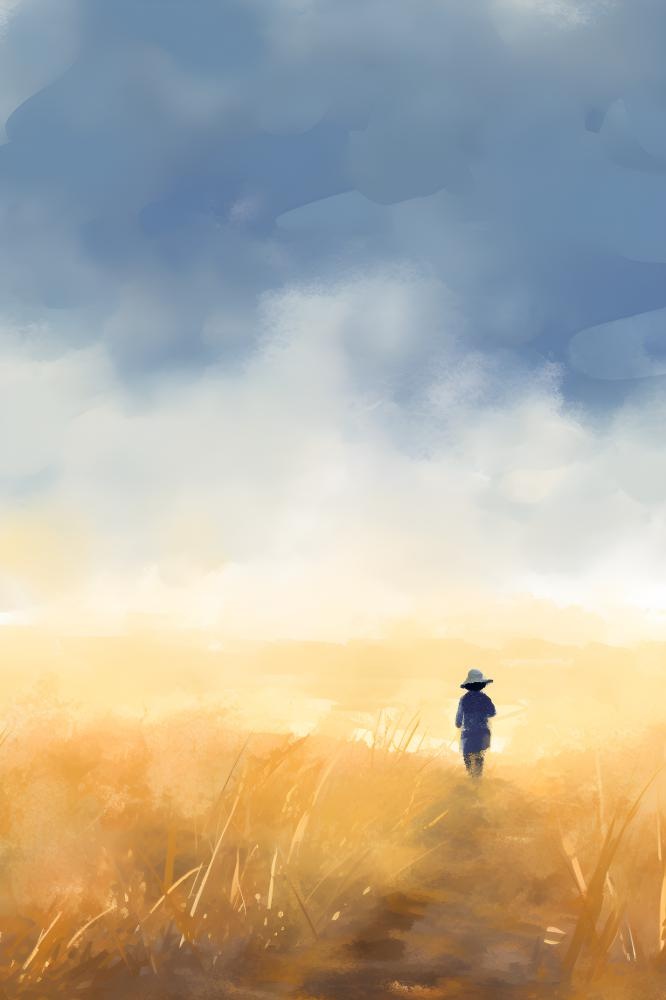 田园丰收手绘背景(2400x3600)