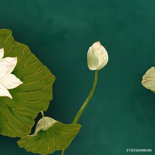 唯美莲花高清油画