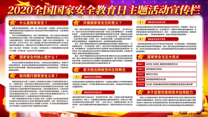 全民国家安全教育日科普社区公益背景展板海报PSD素材模板设计psd模版下载