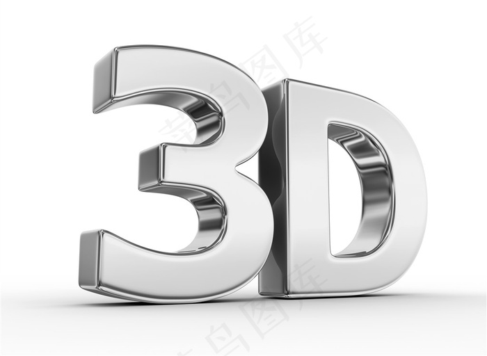 银色质感3D字体高清图片