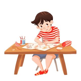 绘画儿童男孩插画元素