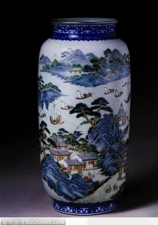 中华传统-山水出海花纹