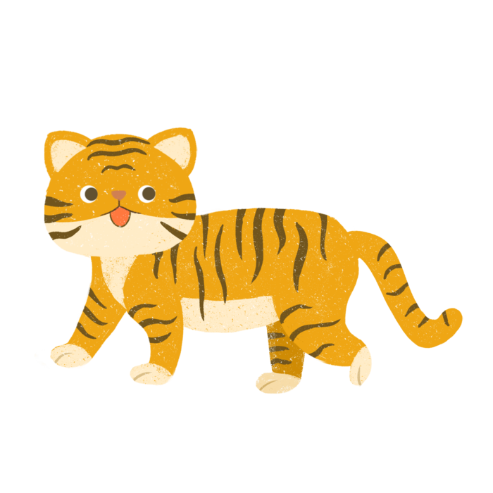 卡通小老虎PNG免抠插画素材可爱动物老虎插画贴图PNG免抠设计素材