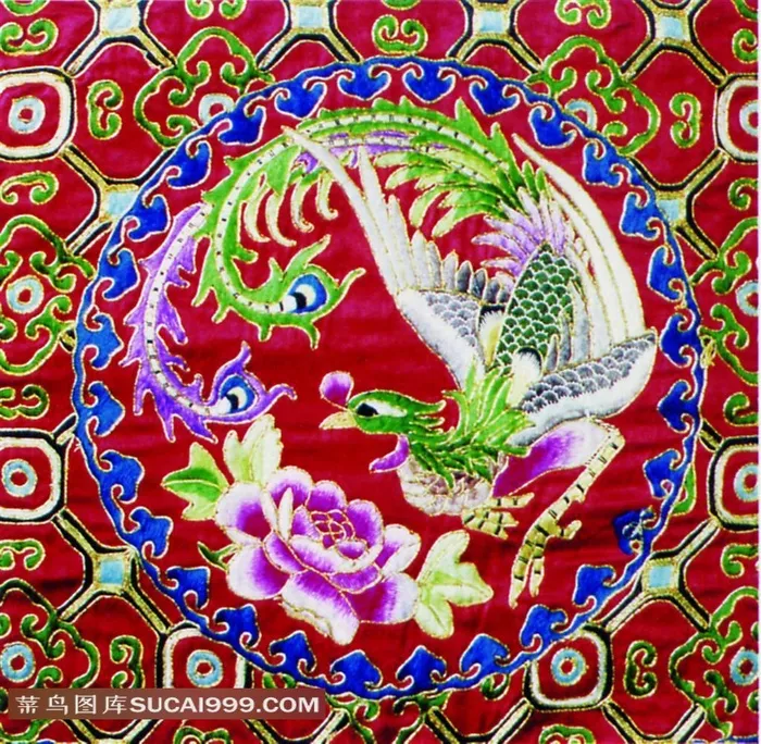 漂亮的凤凰图案刺绣