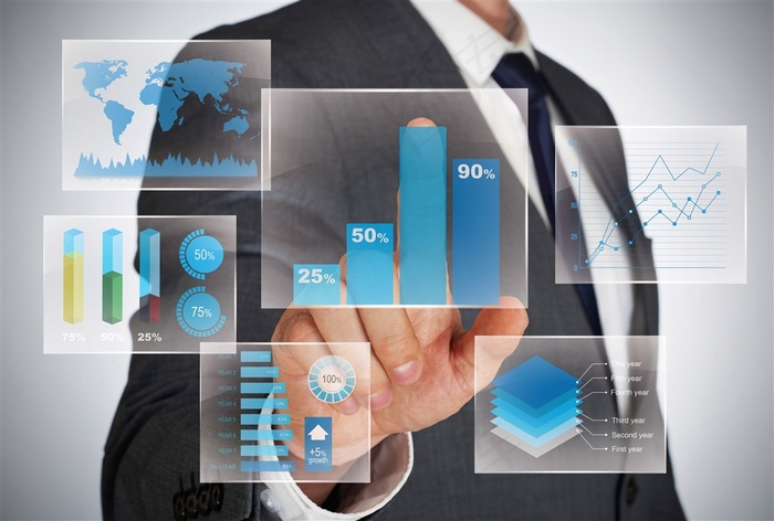 蓝色商业金融分析数据图片