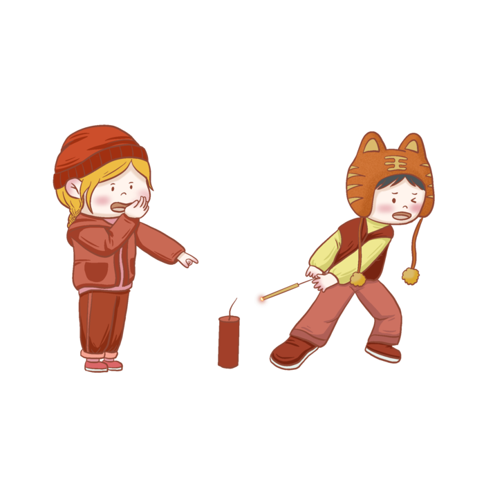 虎年新年春节过年场景放鞭炮