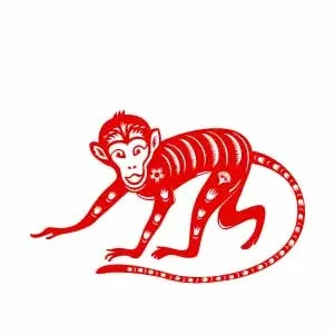 猴剪纸 剪纸风元素eps,ai矢量模版下载