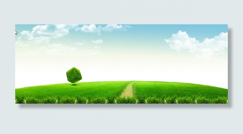 草原小路大树背景墙