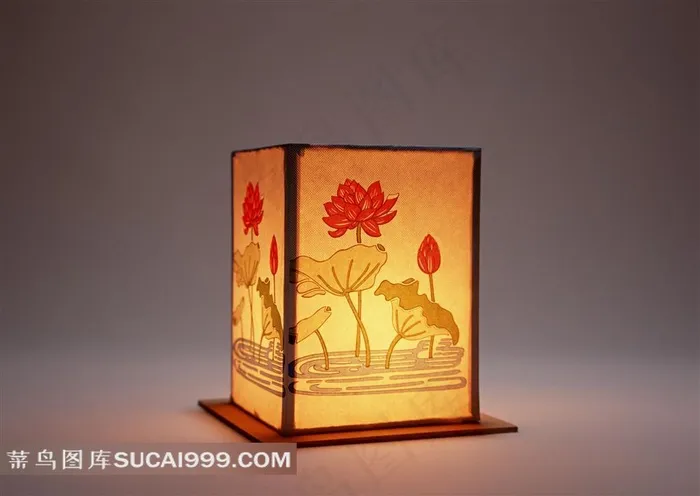 精致荷花灯图片素材