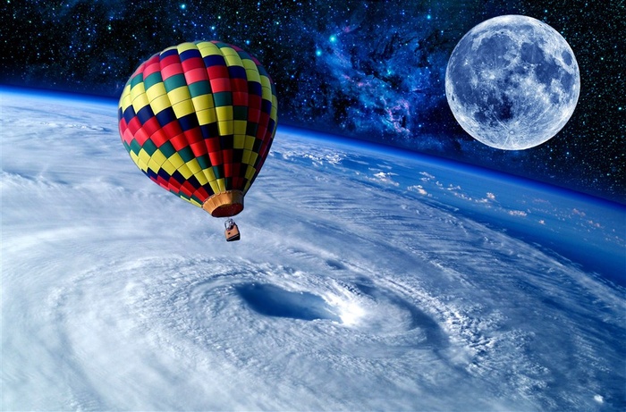 热气球与星空