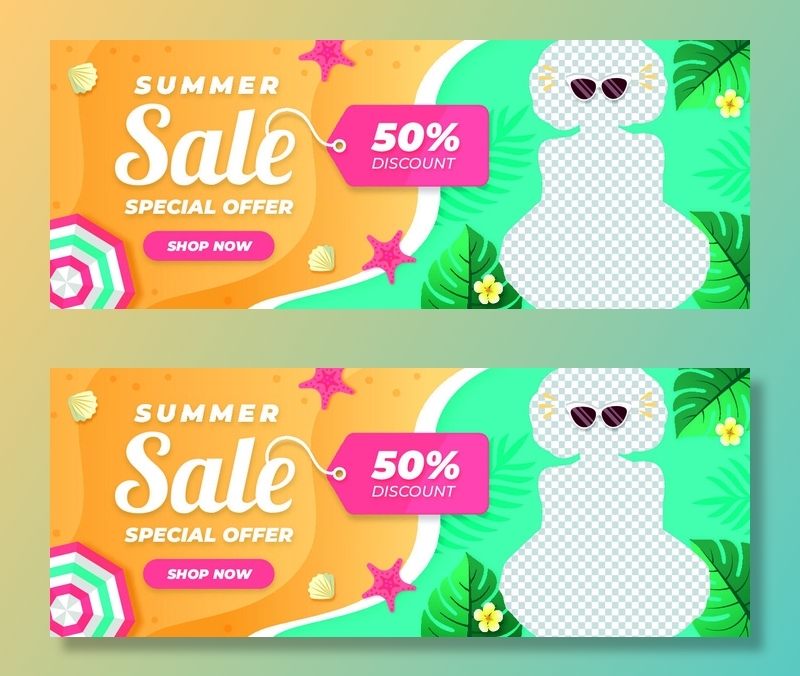 设计大海夏天横幅素材