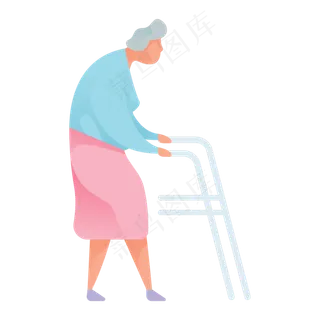 拄拐人物免抠图