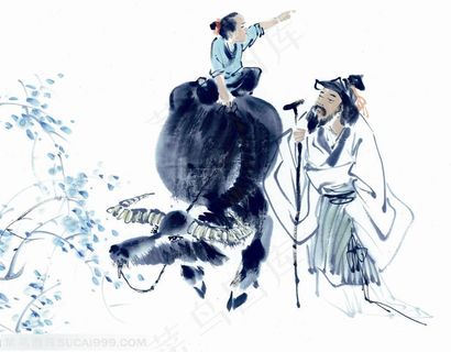 传统国画清明杏花村意境高清图