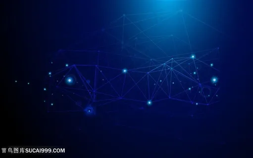 蓝色几何点线连接科技信息背景