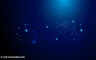 蓝色几何点线连接科技信息背景