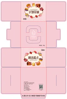 包装盒生日蛋糕盒包装盒展开刀板图