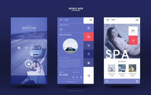 UI多页面包装展示手机APP交互界面样机长图概念PSD设计模板