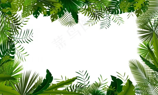 绿叶边框图案背景图片 绿叶边框图案背景图片